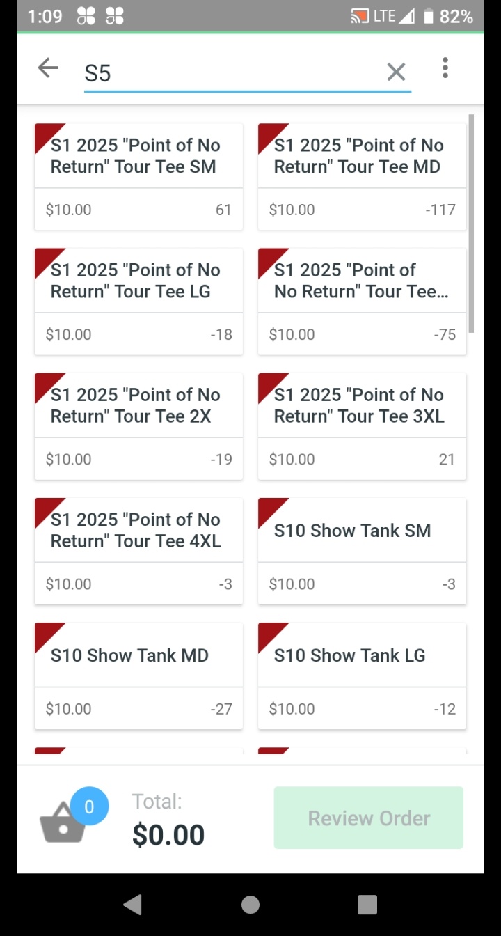Register screen with magnifying glass search icon visible in the header bar.
